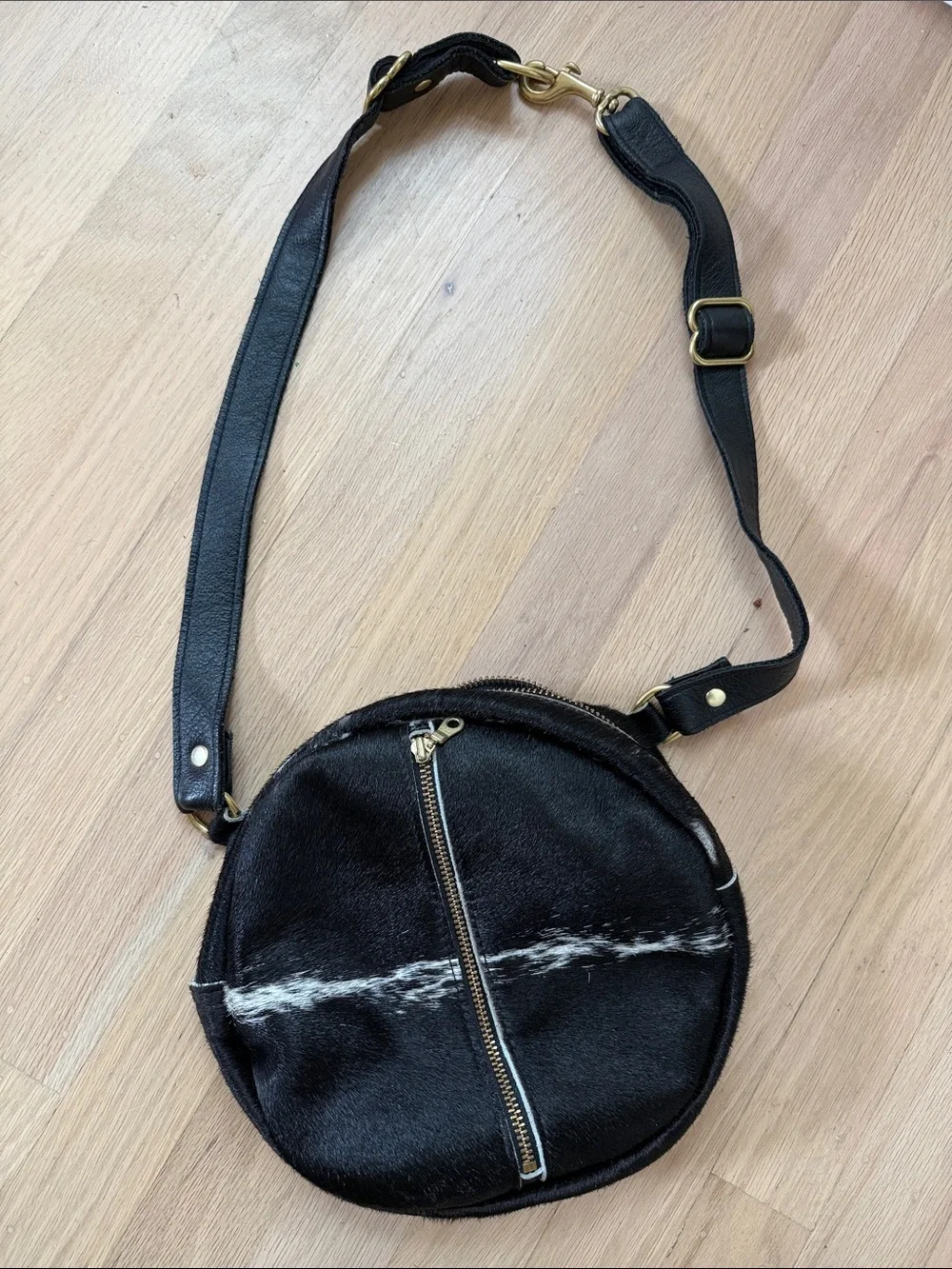 Genuine Cowhide and leather Circle Cross Body.